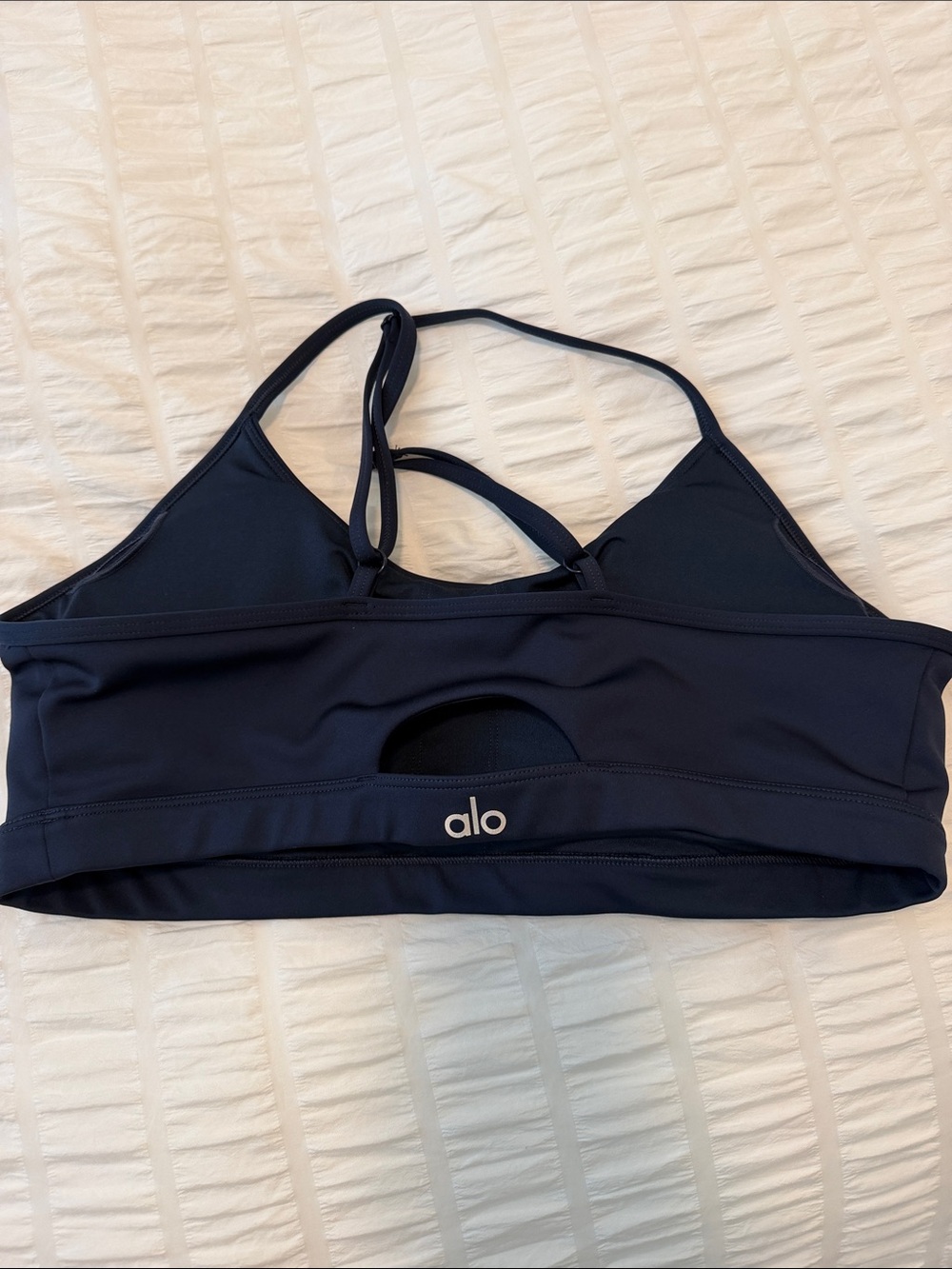 ALO Yoga Navy Strappy Cutout Sports Bra